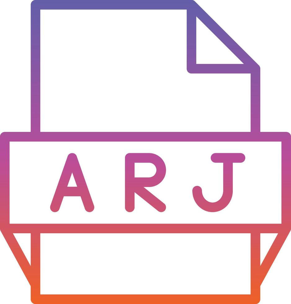 Arj File Format Icon vector