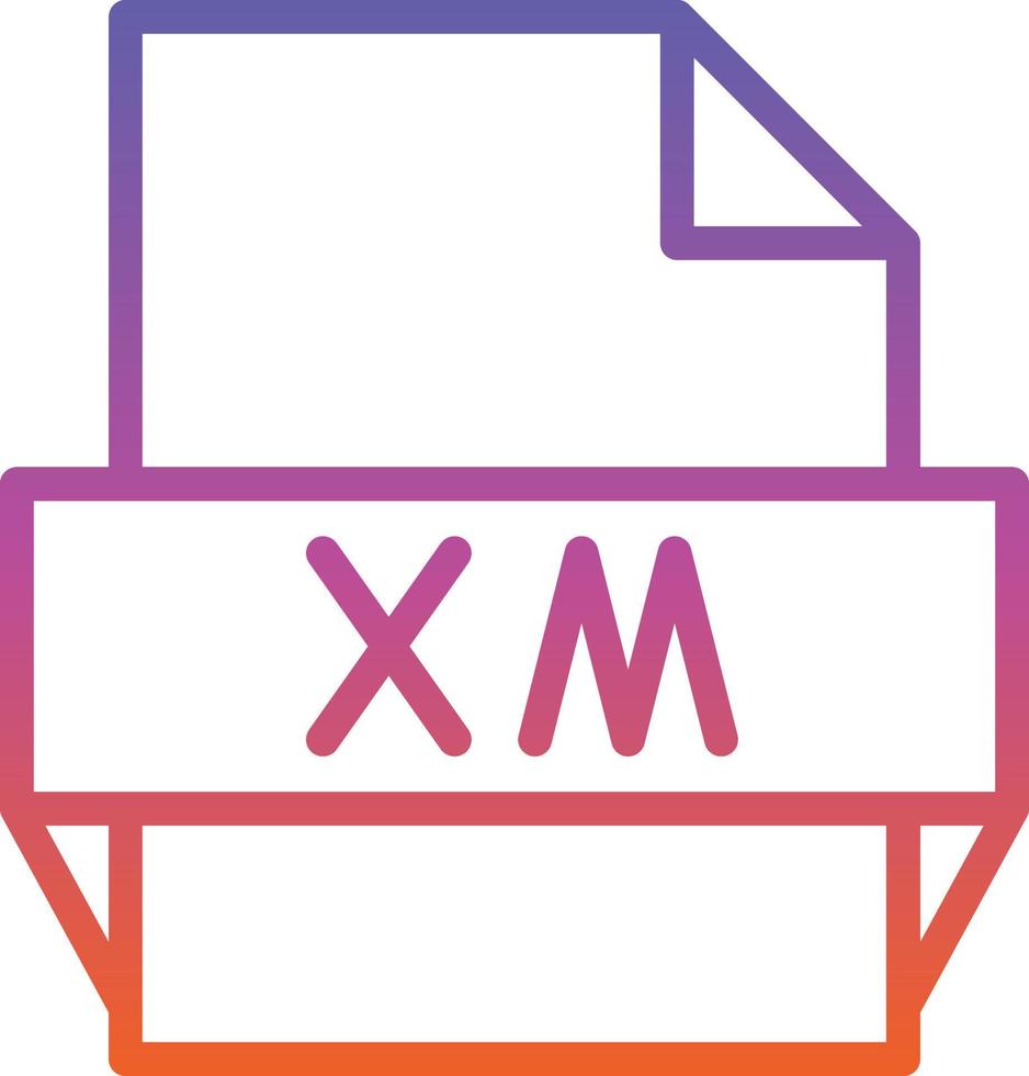 Xm File Format Icon vector