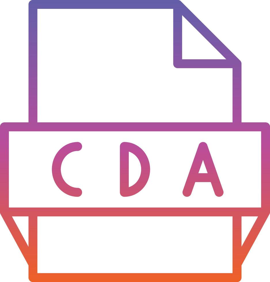 Cda File Format Icon vector