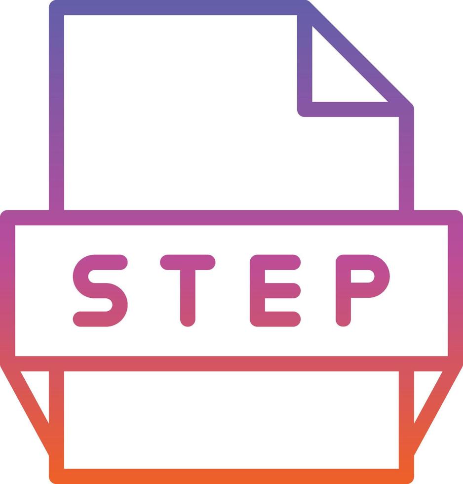 Step File Format Icon vector