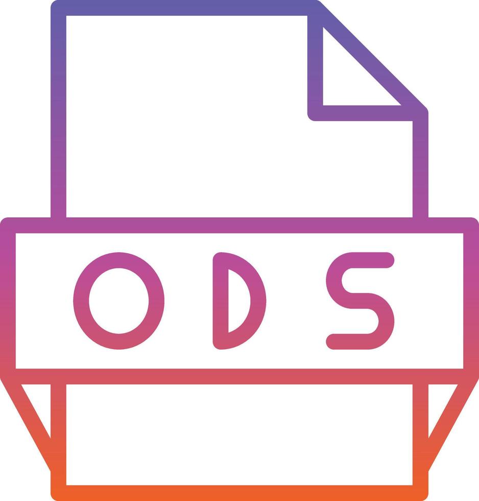 icono de formato de archivo ods vector