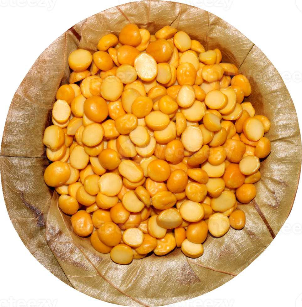 Chana Dal on a Sal Tree Leaf Plate. png