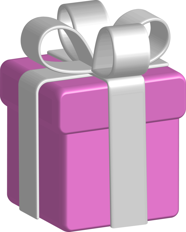 pink gift box as a sign of Christmas greetings. These assets can be used for design banners, advertisements, and so on. Gift box illustration. PNG files