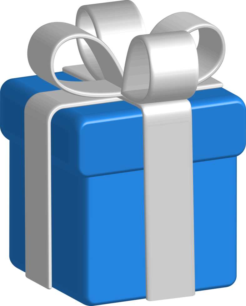 blue gift box as a sign of Christmas greetings. These assets can be used for design banners, advertisements, and so on. Gift box illustration. PNG files