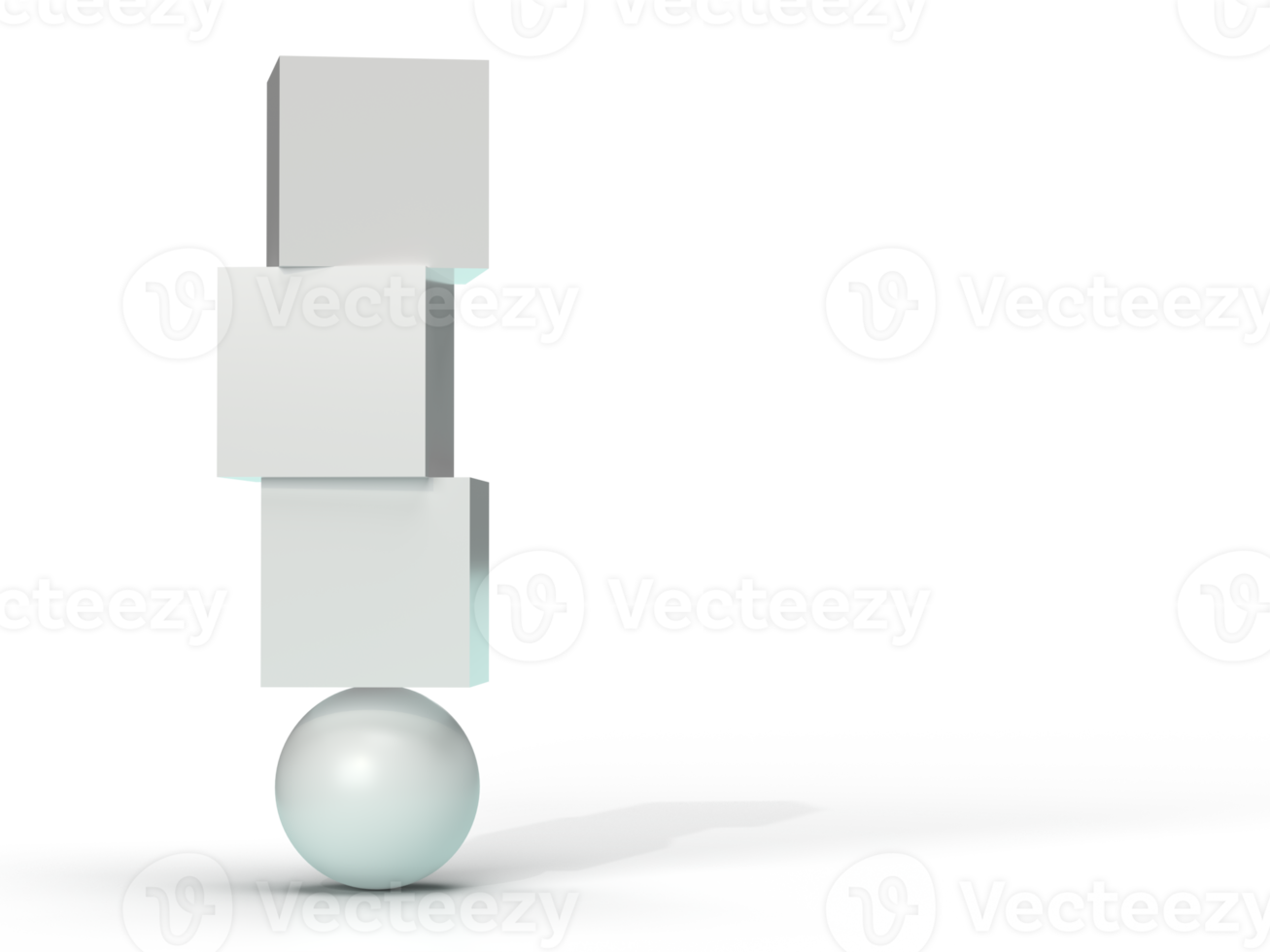 Three cubes balancing on an orb png