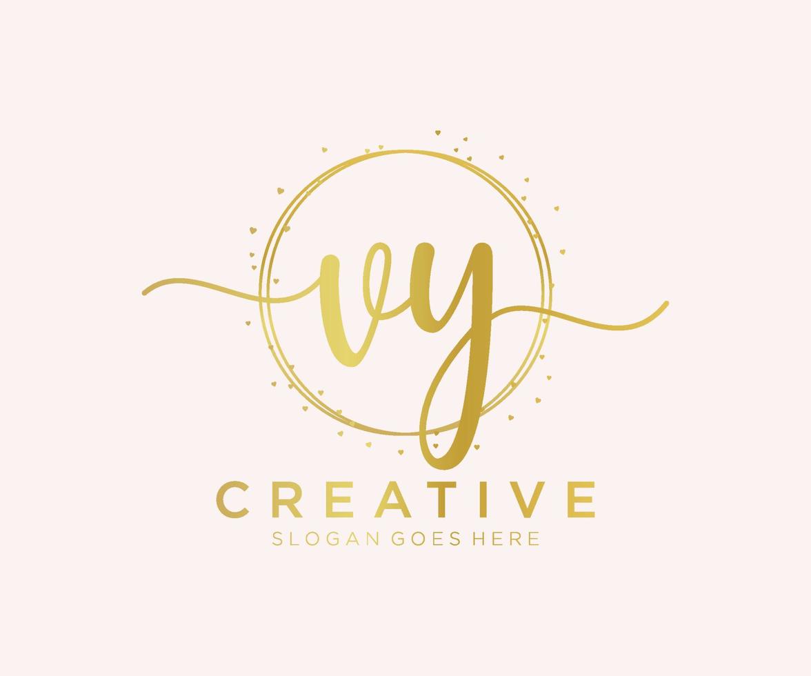 Initial VY feminine logo. Usable for Nature, Salon, Spa, Cosmetic and Beauty Logos. Flat Vector Logo Design Template Element.