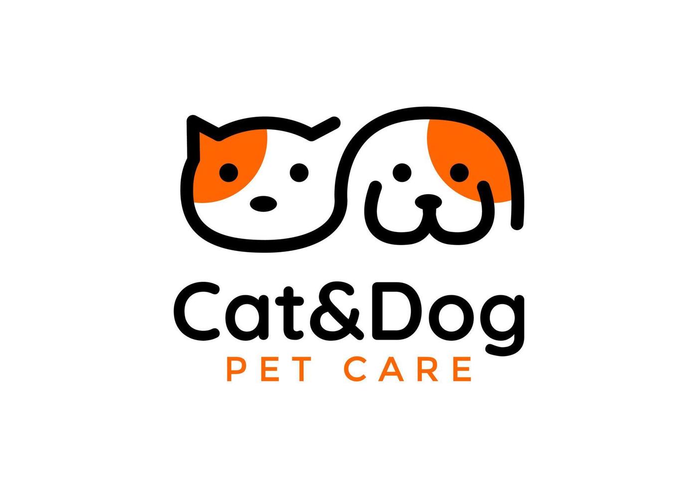 Cat and dog logo for the business symbol. vector