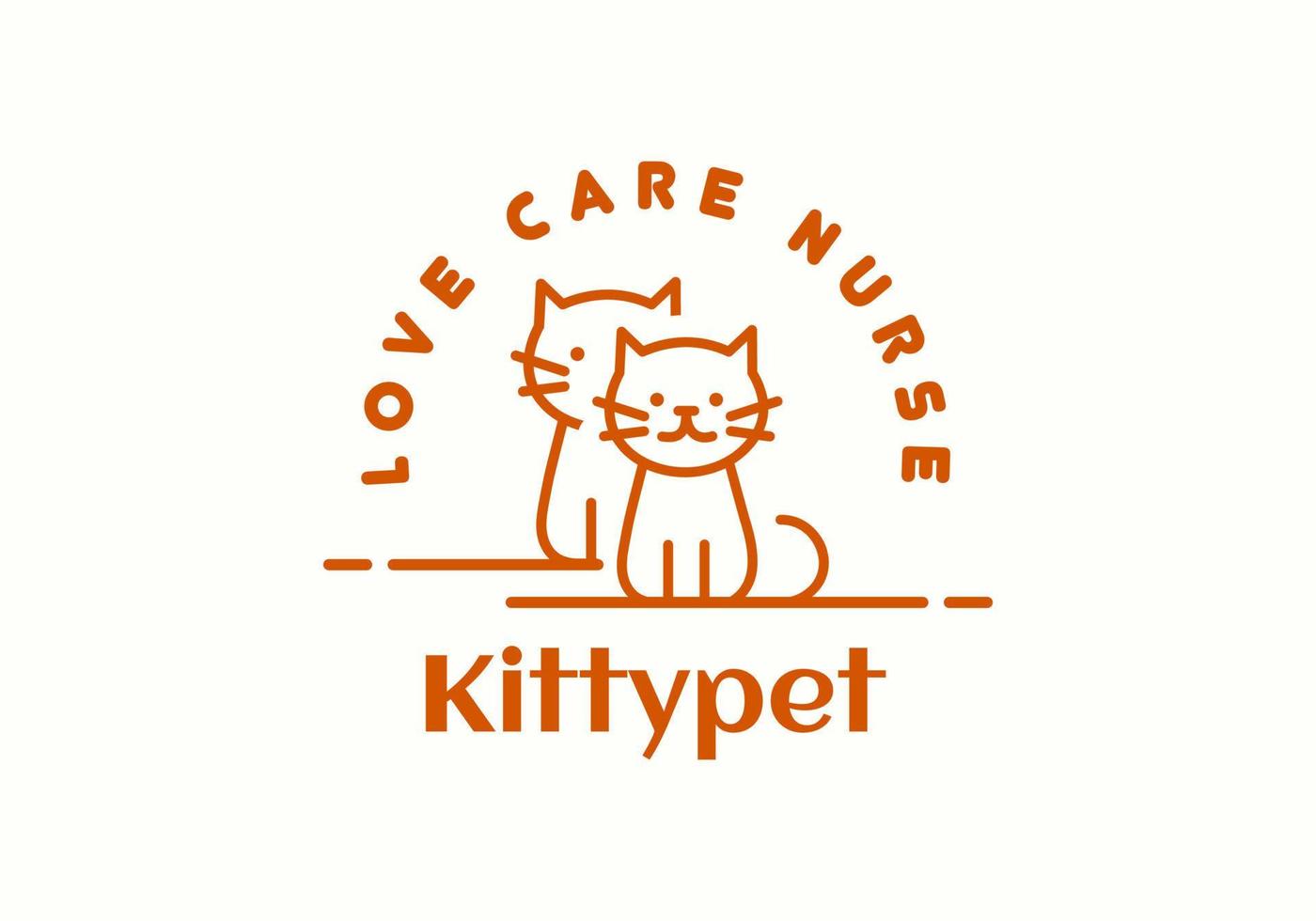 Cute cat logo suitable for business symbol. vector