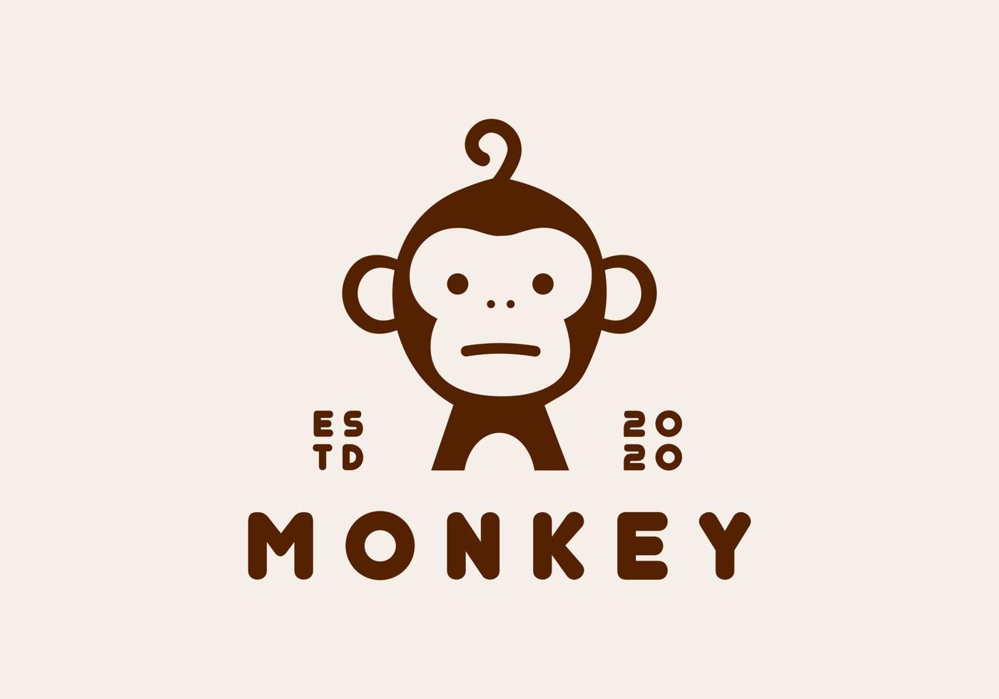 The cute monkey logo is suitable for the business symbol. vector