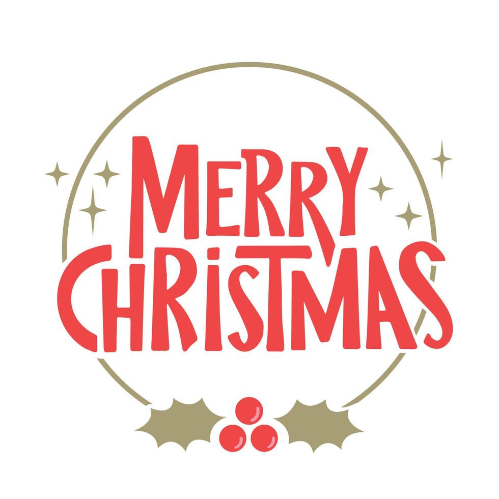 Merry Christmas lettering message banner. Creative typography for Holiday Greeting card or poster. vector