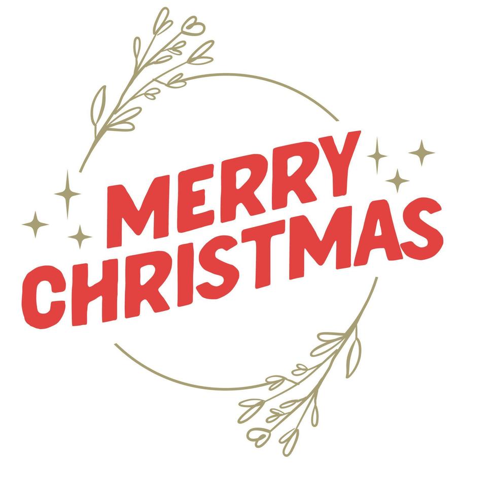 Merry Christmas lettering message banner. Creative typography for Holiday Greeting card or poster. vector