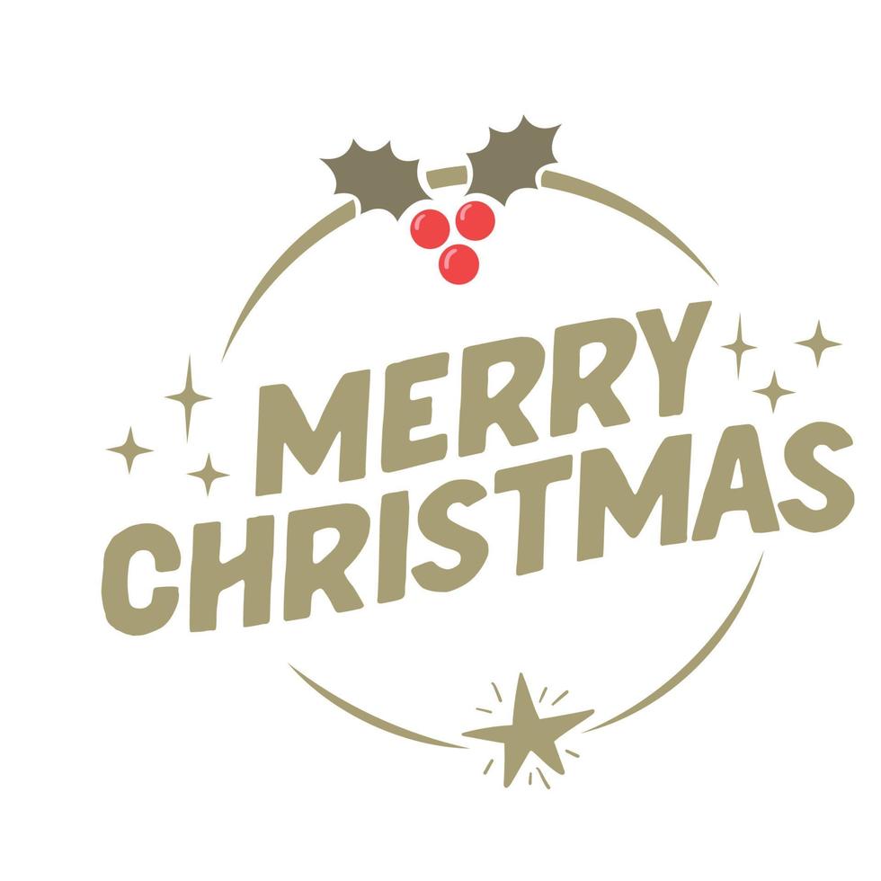 Merry Christmas lettering message banner. Creative typography for Holiday Greeting card or poster. vector