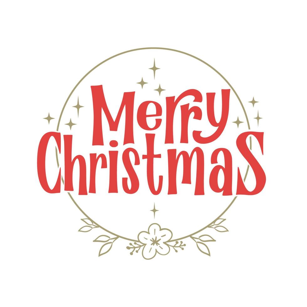 Merry Christmas lettering message banner. Creative typography for Holiday Greeting card or poster. vector