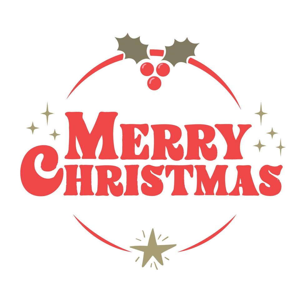 Merry Christmas lettering message banner. Creative typography for Holiday Greeting card or poster. vector