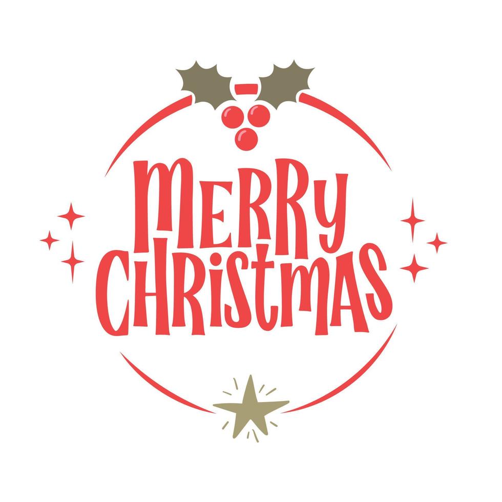 Merry Christmas lettering message banner. Creative typography for Holiday Greeting card or poster. vector