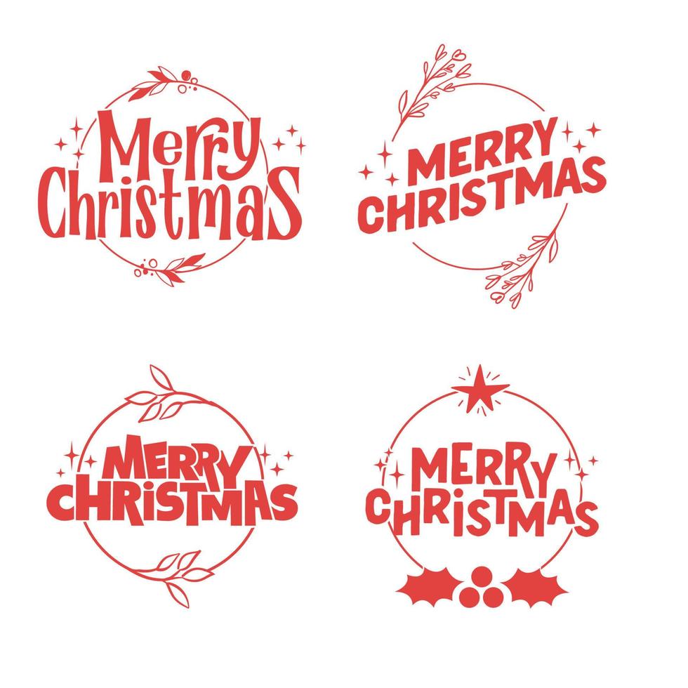 Merry christmas lettering design. Xmas holidays decoration badge. vector