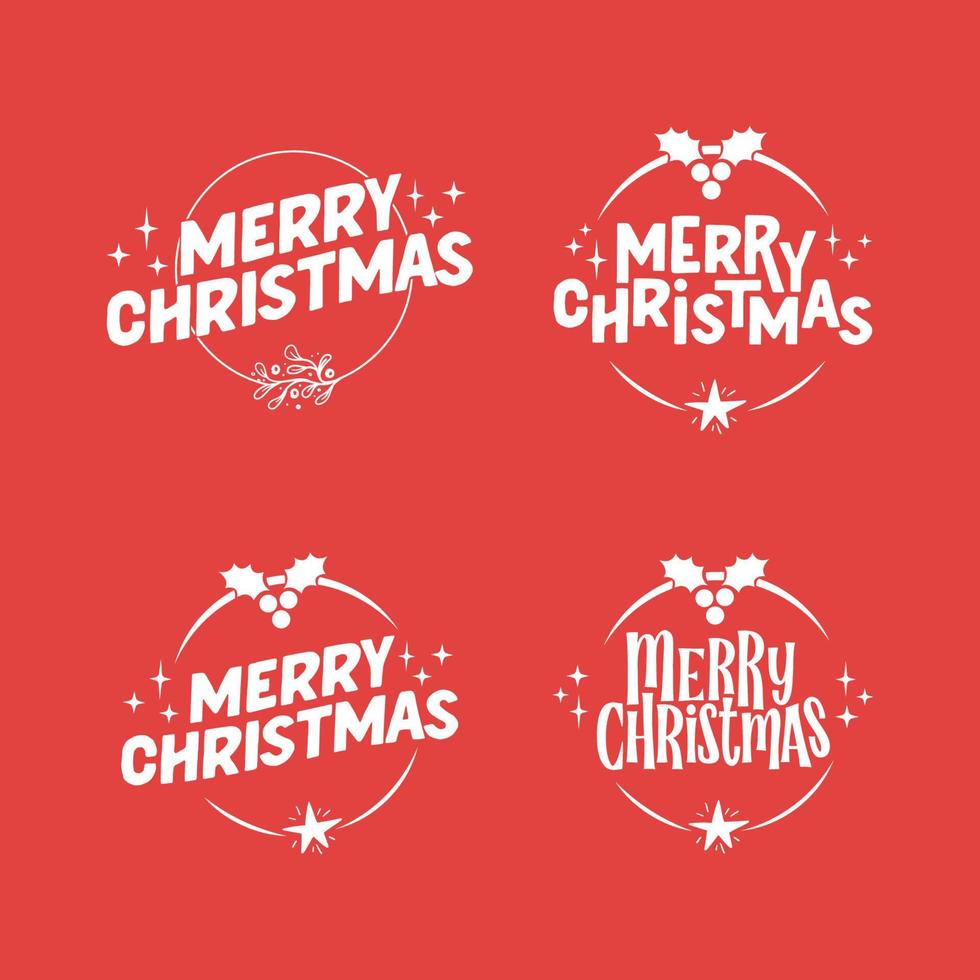 Merry christmas lettering design. Xmas holidays decoration badge. vector