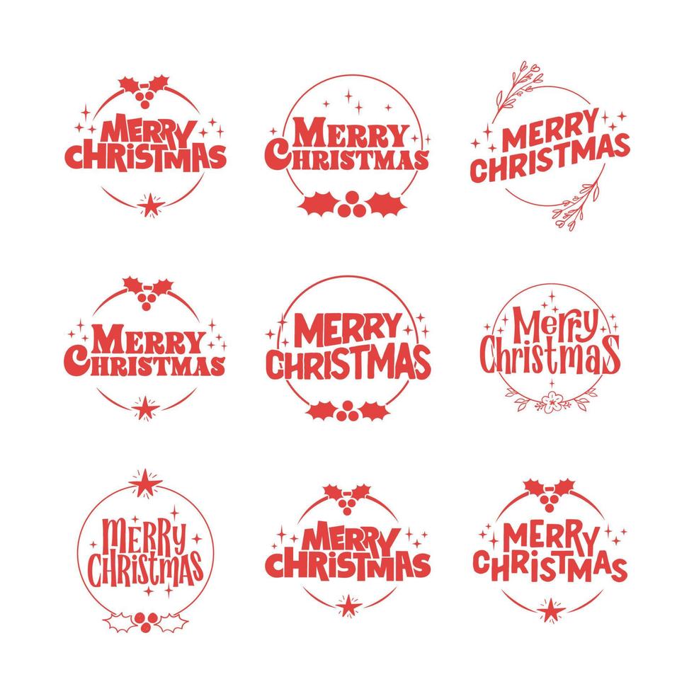 Merry christmas lettering design. Xmas holidays decoration badge. vector