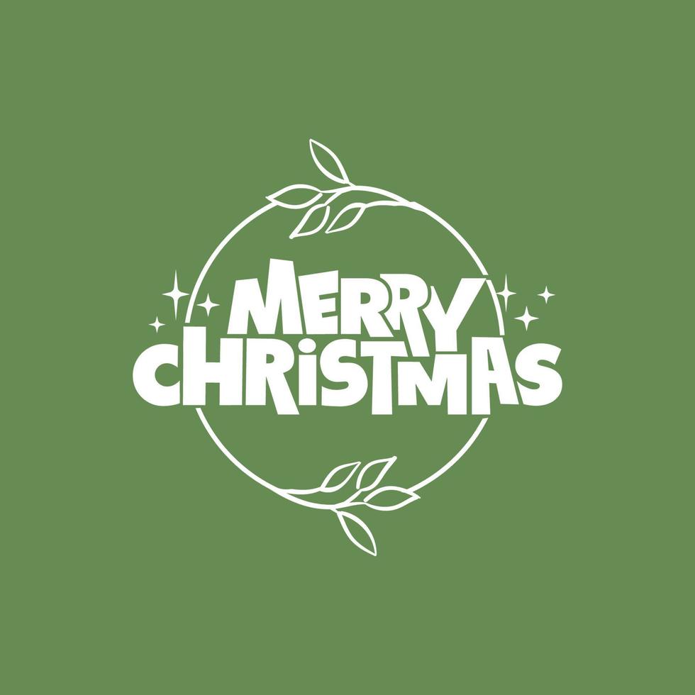 Merry Christmas lettering. Decorative holidays badge. Xmas celebration design for card or banner. vector
