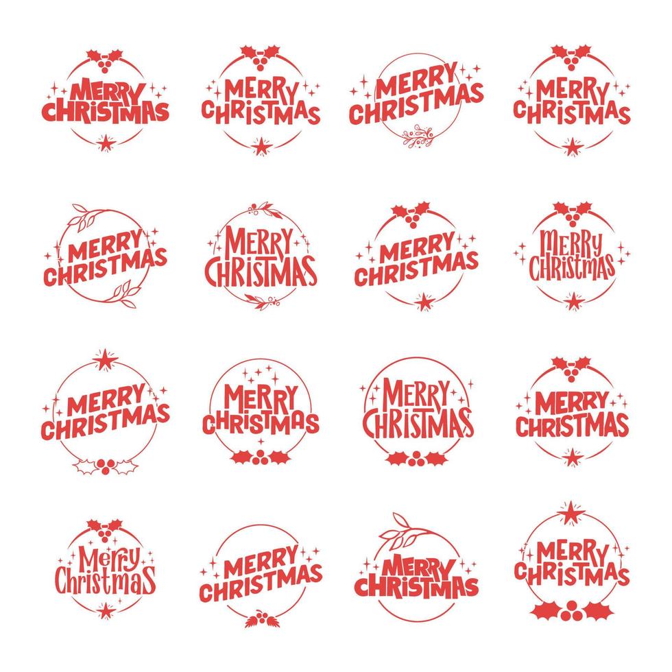 Merry christmas lettering design. Xmas holidays decoration badge. vector