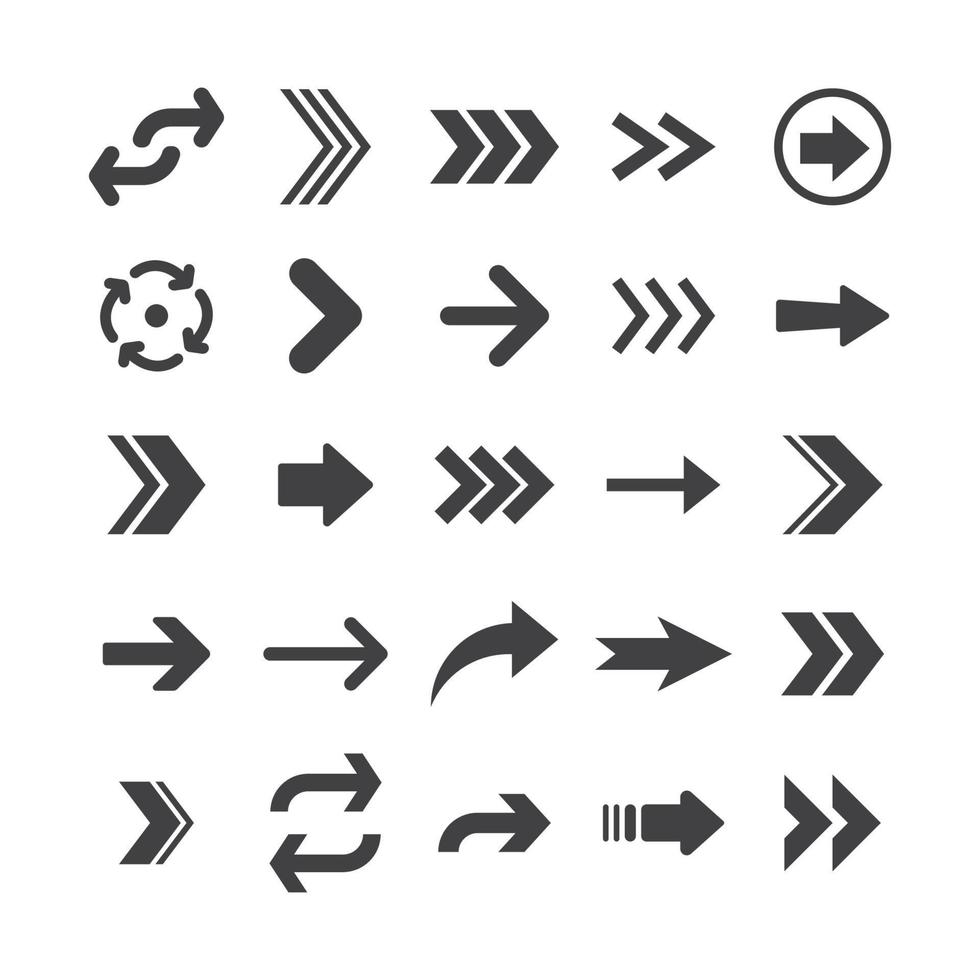 iconos de flecha flechas de pictogramas direccionales simples. vector