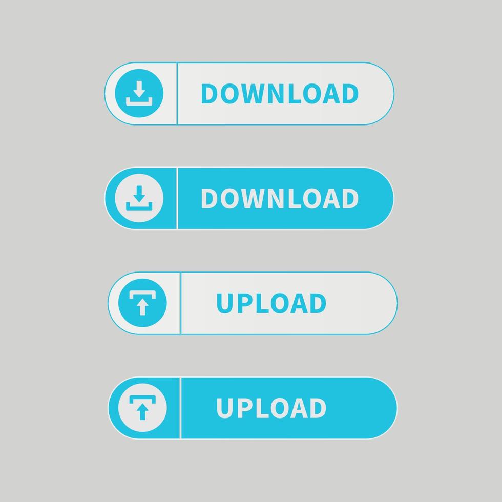 Set of download and upload buttons vector