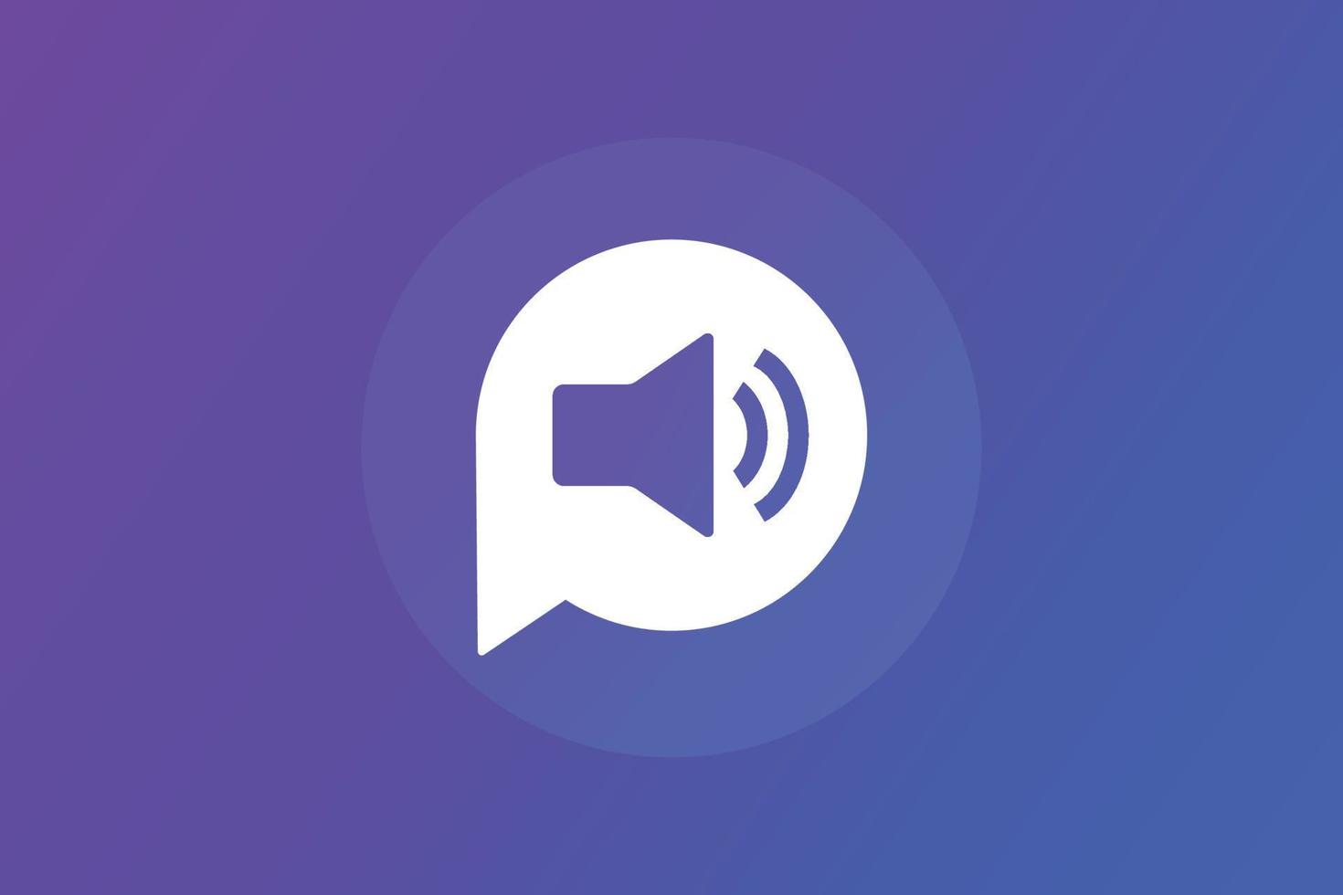 Speaker sound on button with speech bubble vector icon