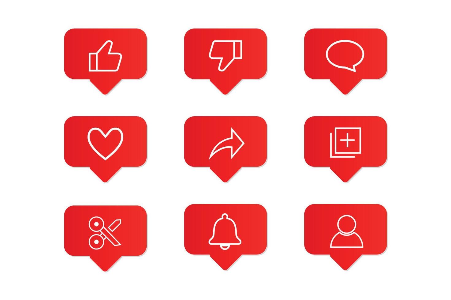 Social media flat icons set vector