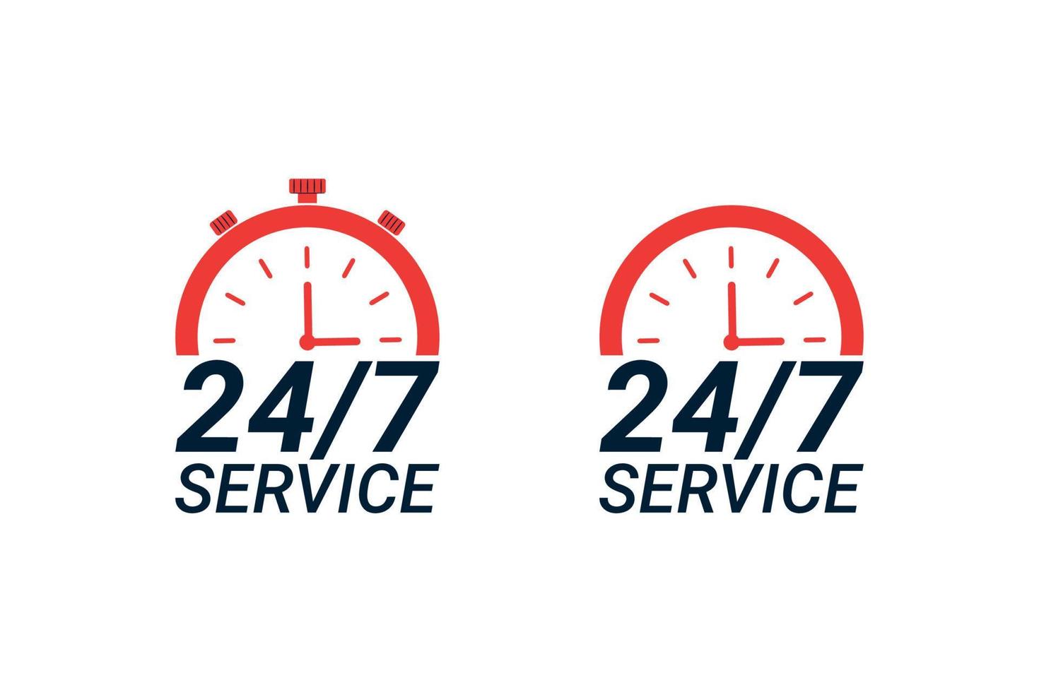 24 hours service clock with arrow icon vector