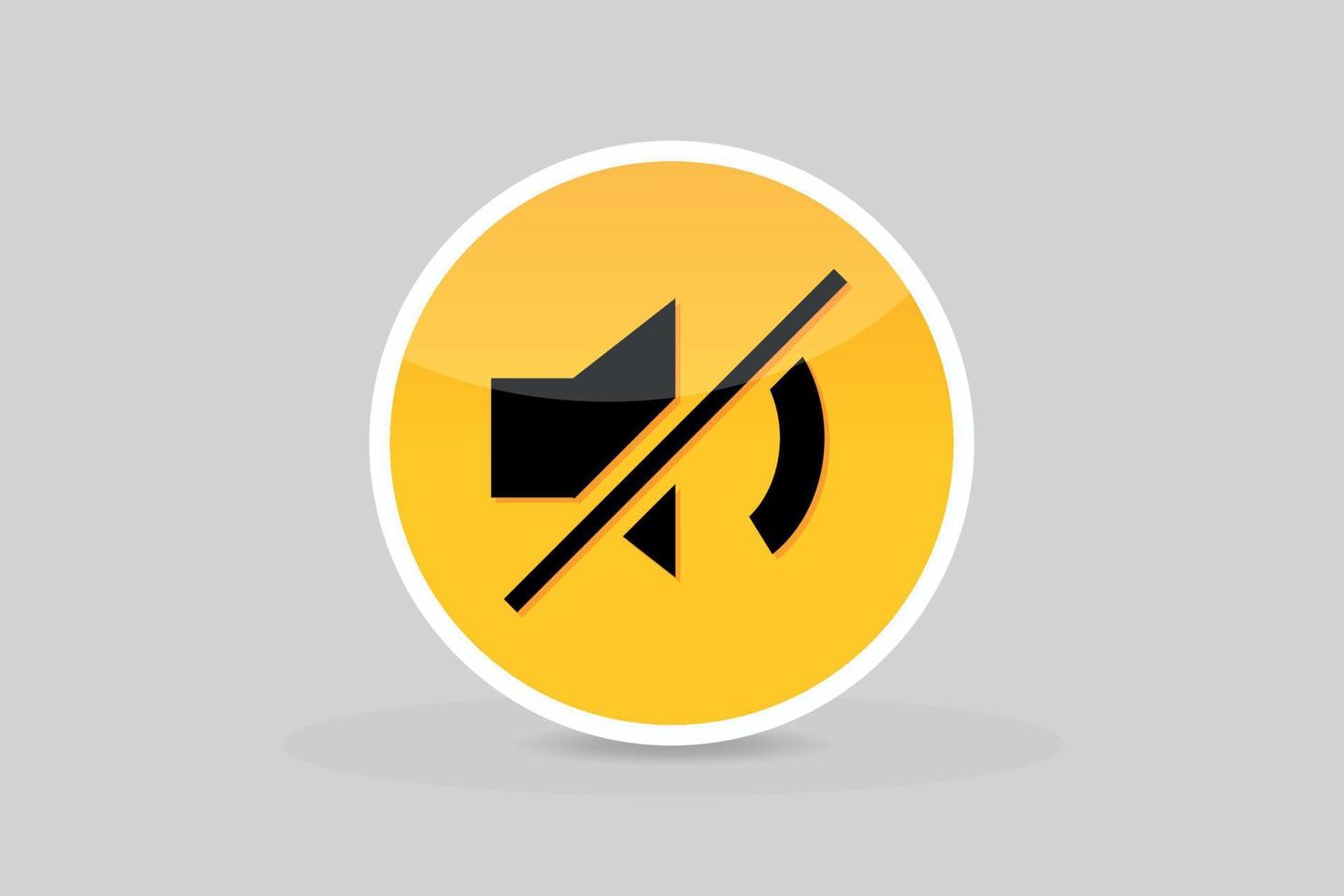 Glossy Microphone sound off icon button premium vector