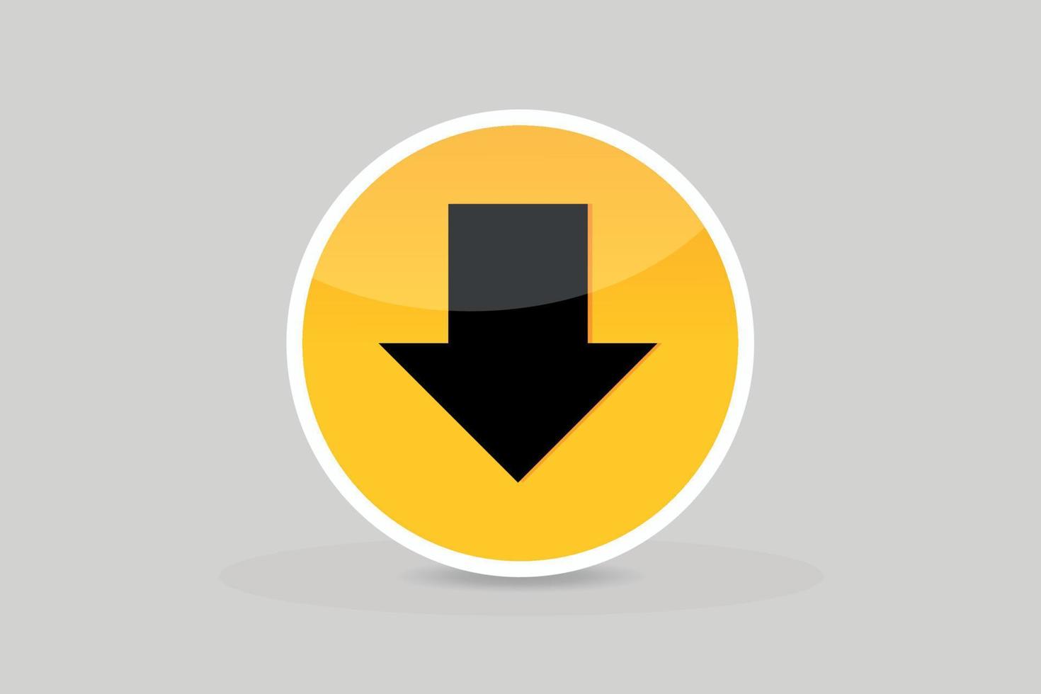 Glossy Download now button ui icon Premium Vector
