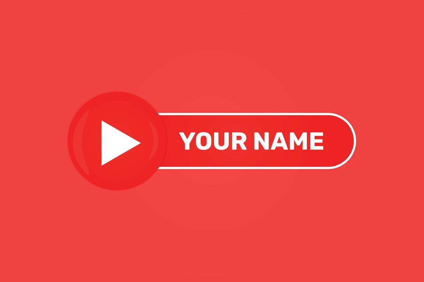 Glossy youtube icon label with user name banners Premium Vector