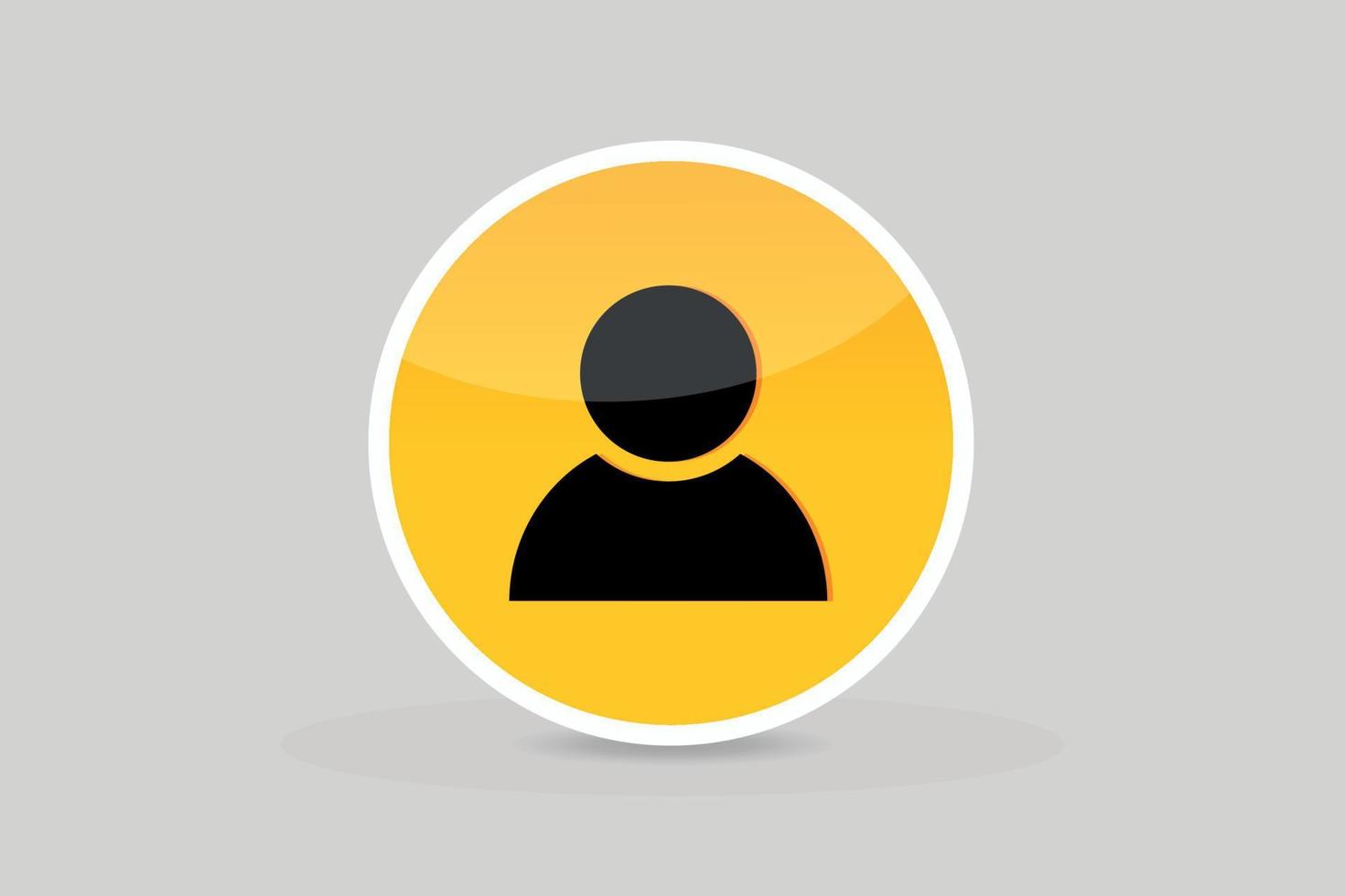 Glossy User icon button vector