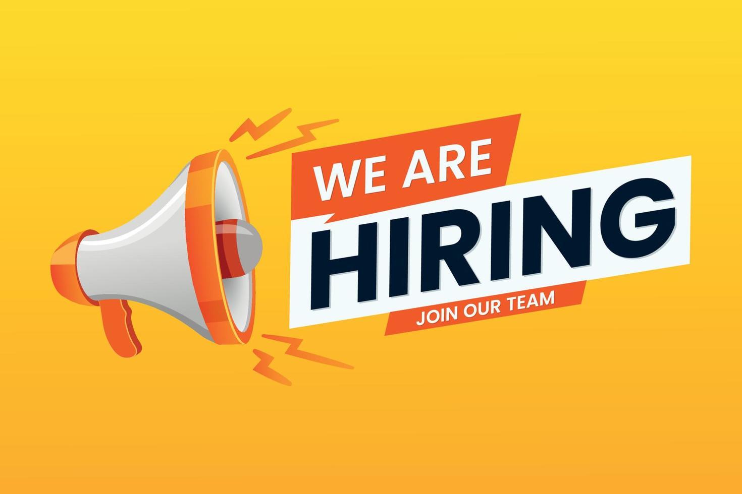 We are hiring banner design with megaphone vector