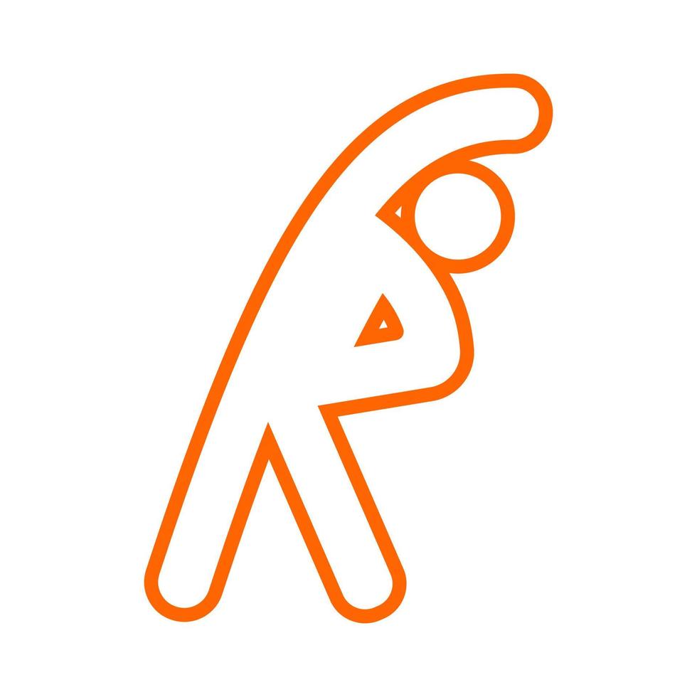 icono de arte de línea de hombre palo, haciendo gimnasia vector