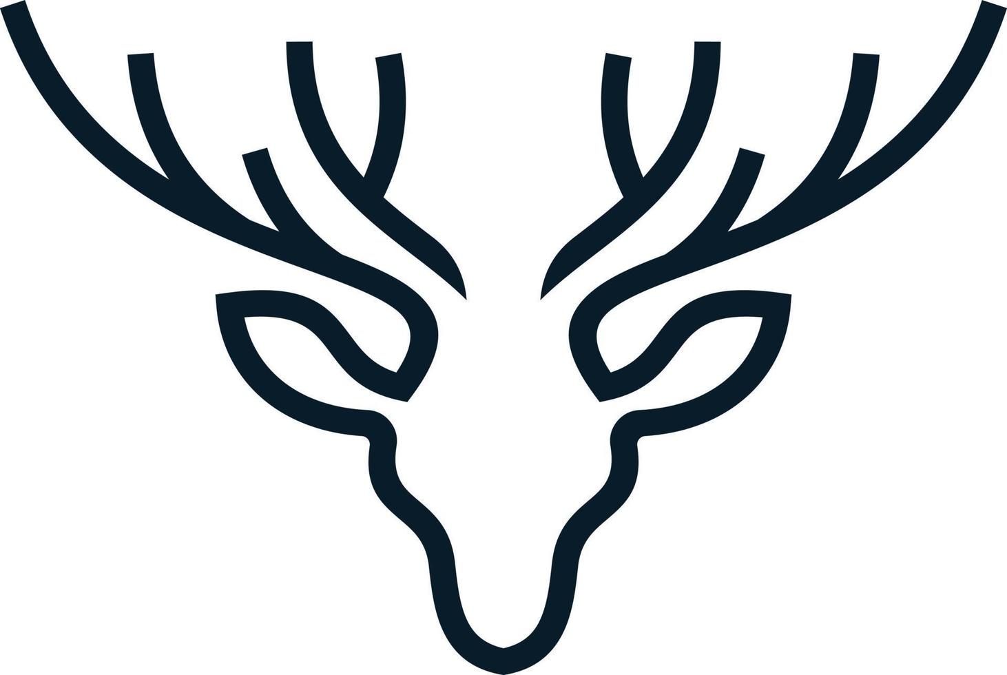 line art deer head logo vector