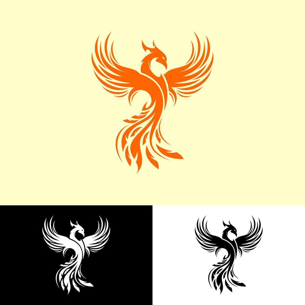 phoenix es adecuado para logotipos comerciales, para tiendas de tecnología, desarrolladores de aplicaciones y juegos, blogs de revisión educativa, canales de vlog, deportes, carreras o logotipos comunitarios. vector