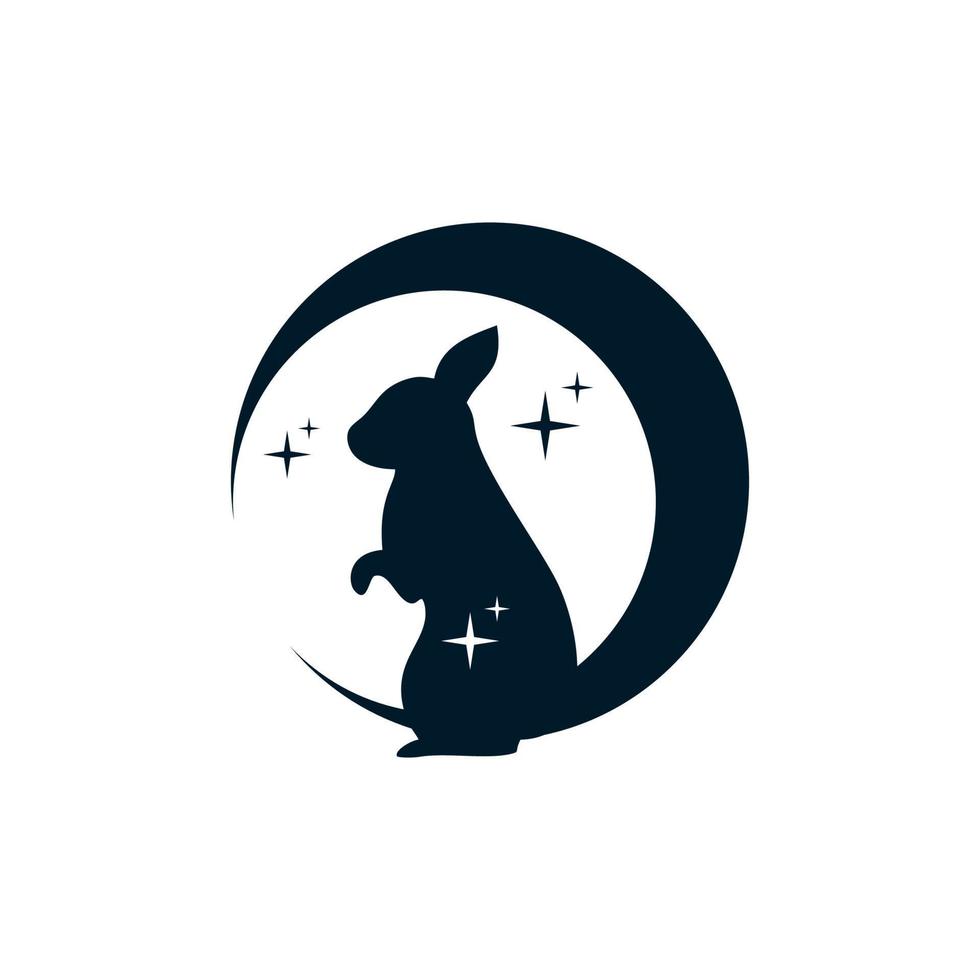 Squirrel unique logo and negative room moon vector