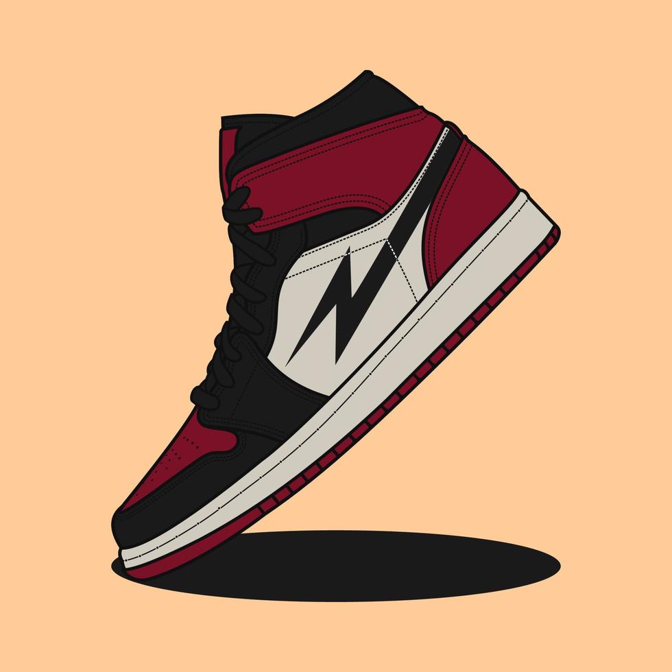 ilustración vectorial de zapatos de baloncesto, zapatos deportivos, zapatos juveniles vector