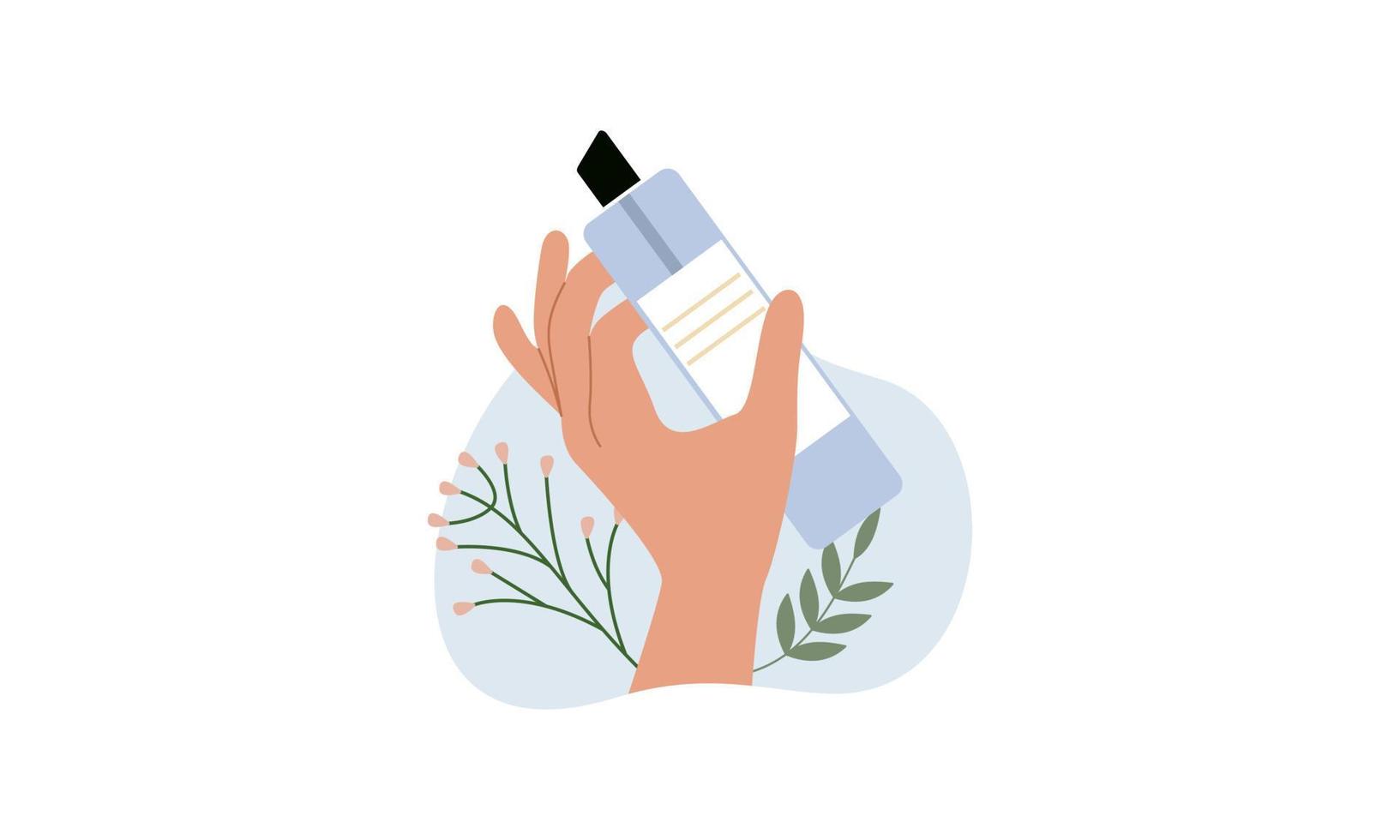 cosmética natural de plantas orgánicas en vector femenino