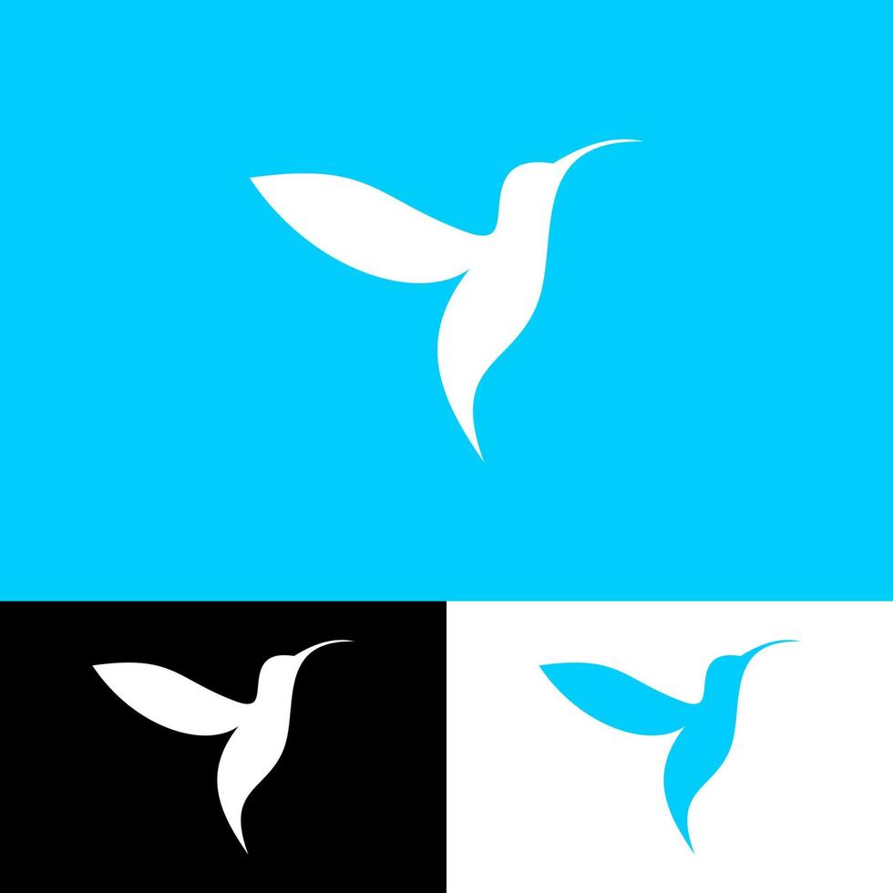 flying hummingbird perfect for game developer business logo review blog or vlog, game or community channel vector