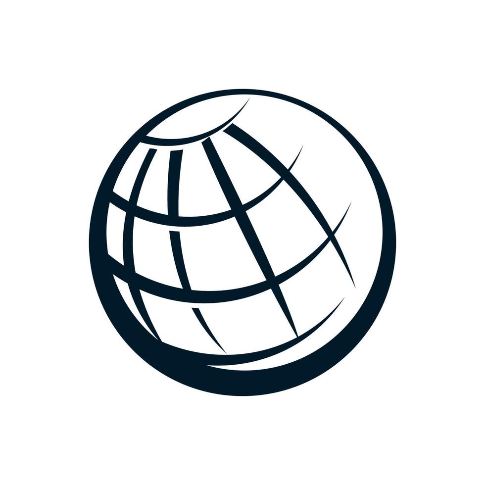 line art of globe logo vector