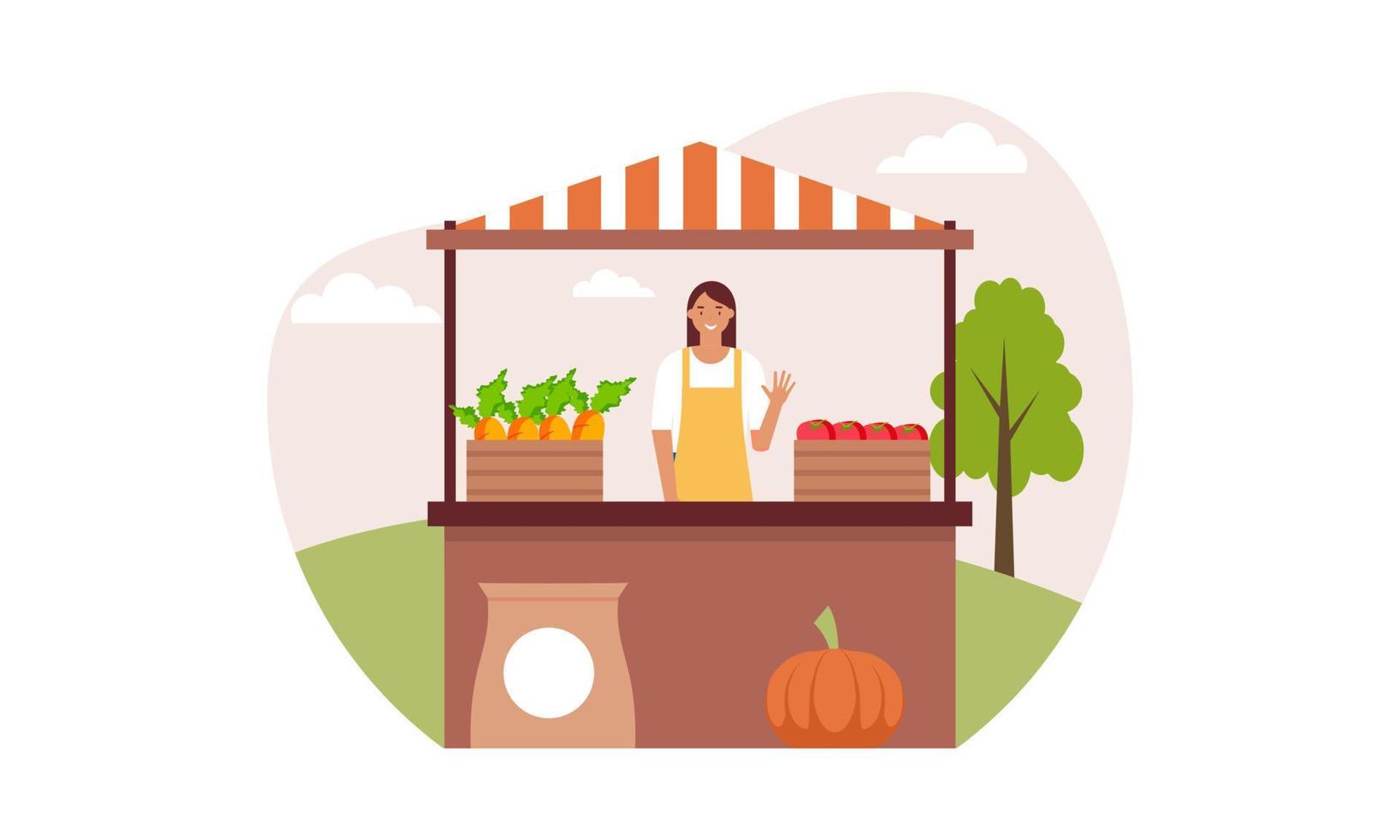 vector de ilustración de concepto de mercado de agricultores