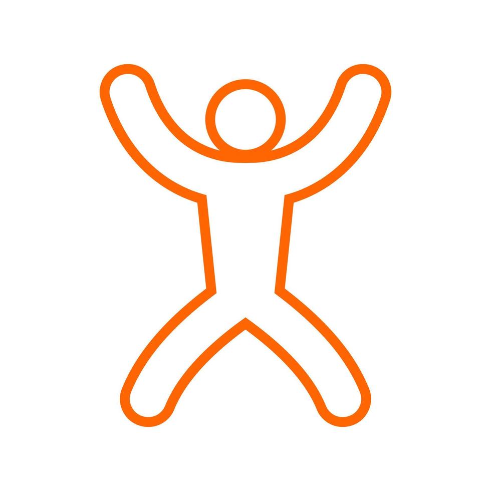 human stick figure icon in gymnastic style vector