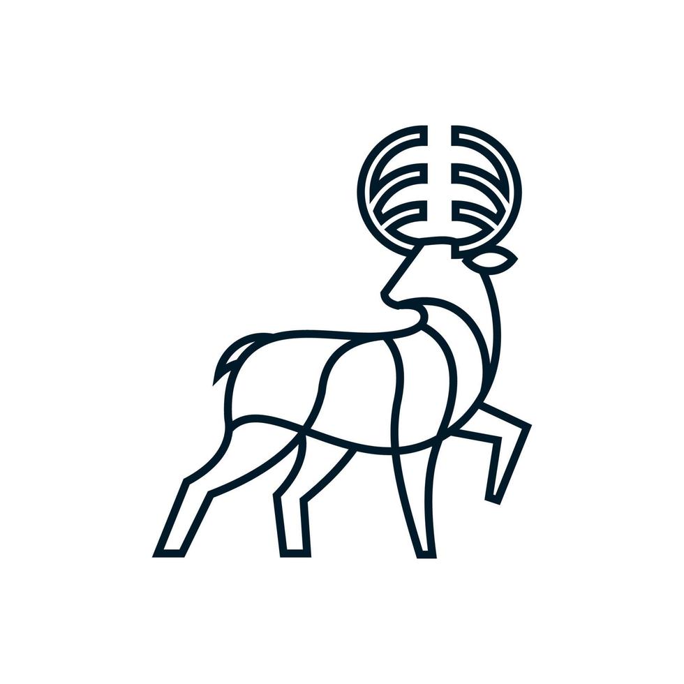 modern deer logo line art vector