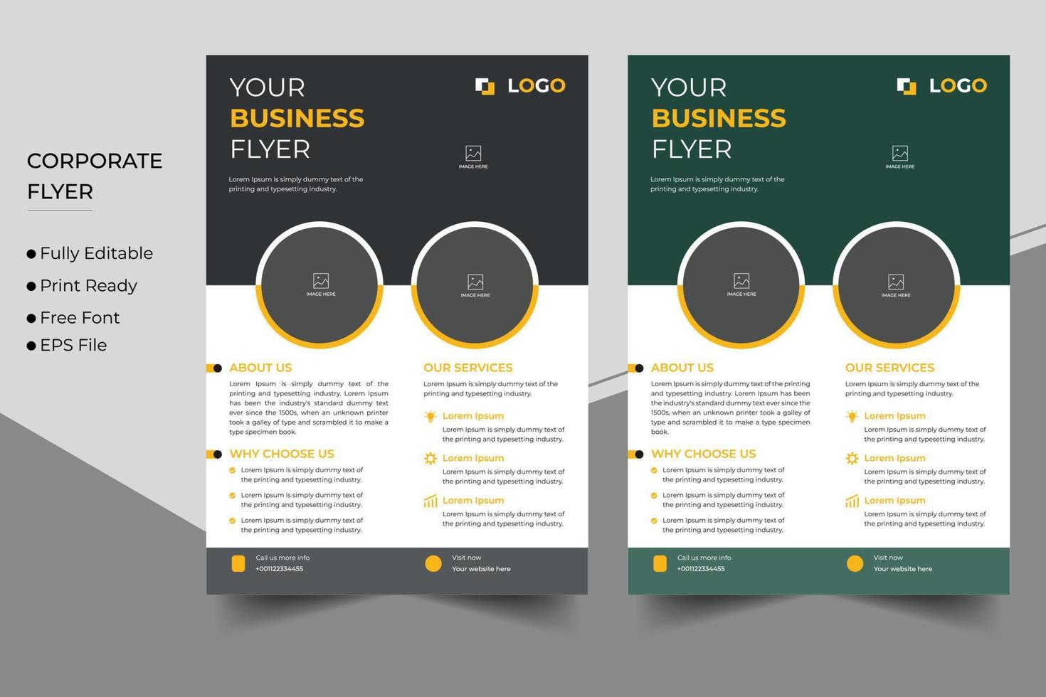 Corporate business flyer design and brochure cover template vector