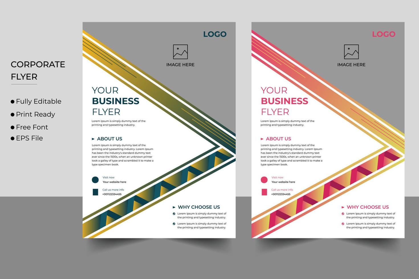 Corporate business flyer design and brochure cover template vector