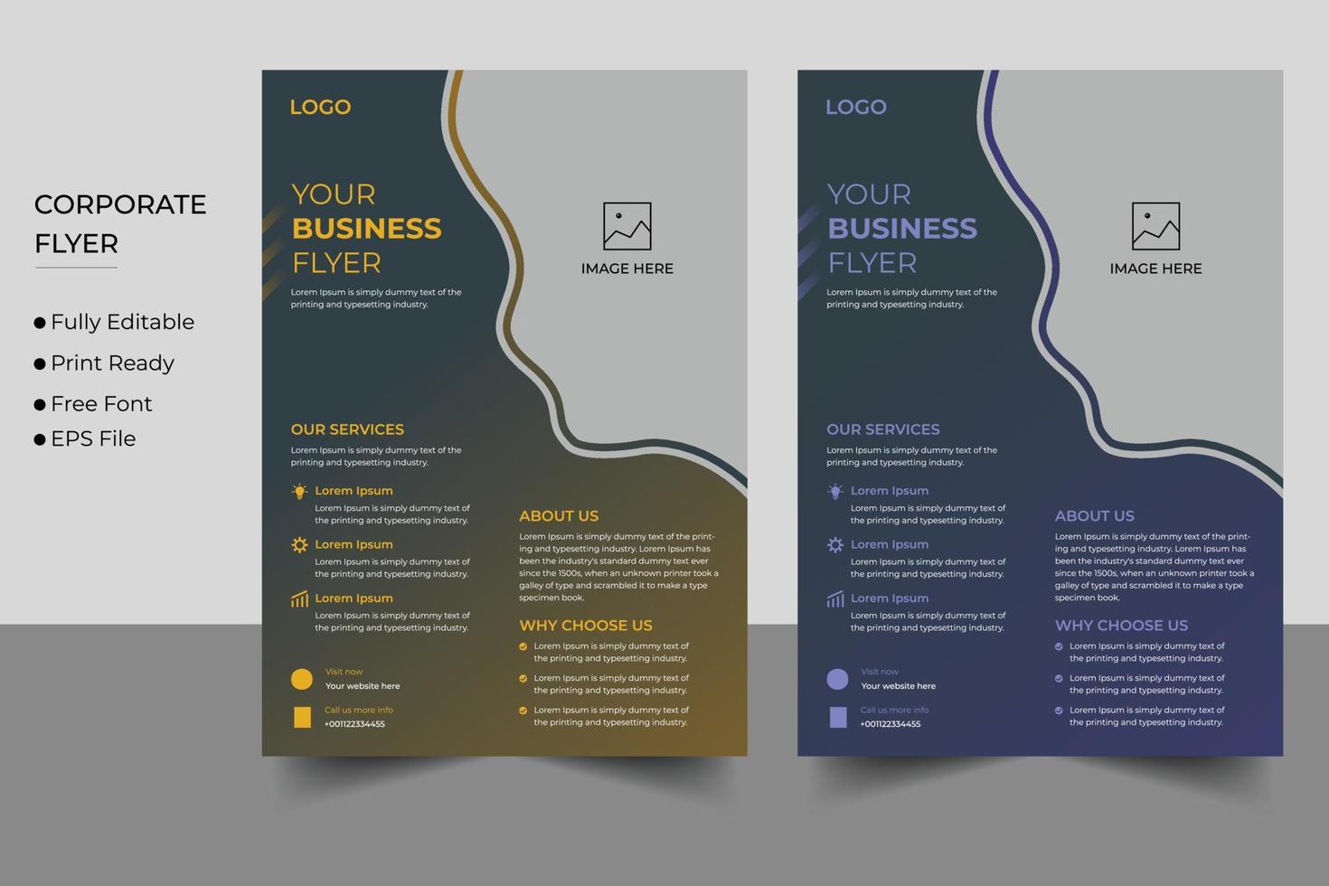 Corporate business flyer design and brochure cover template vector
