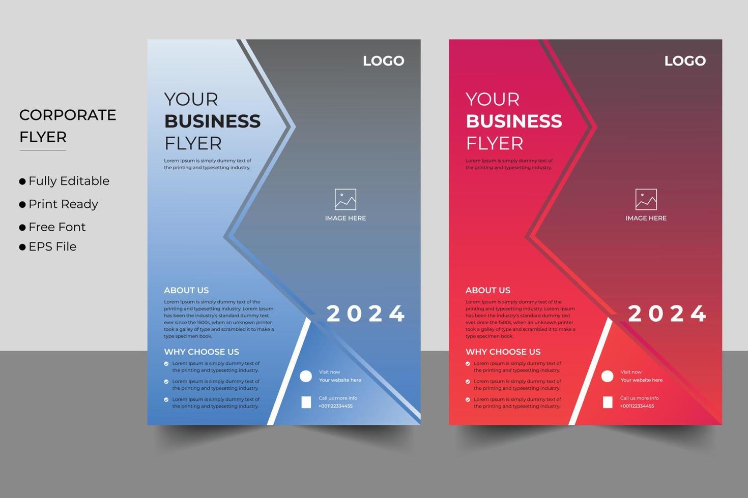 Corporate business flyer design and brochure cover template vector