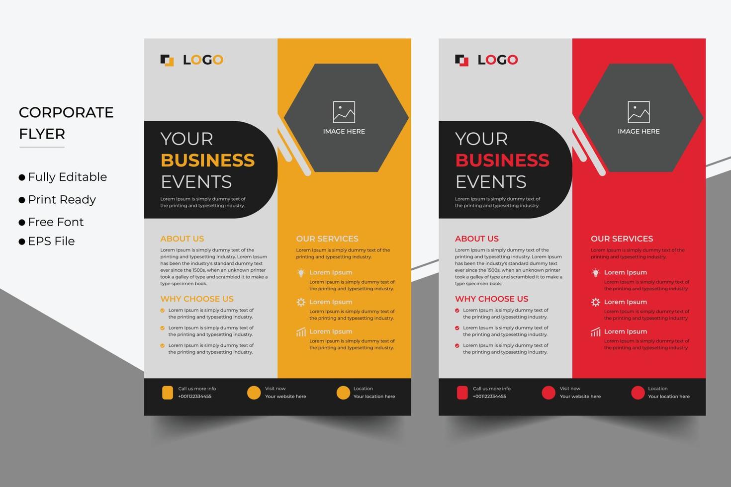 Corporate business flyer design and brochure cover template vector